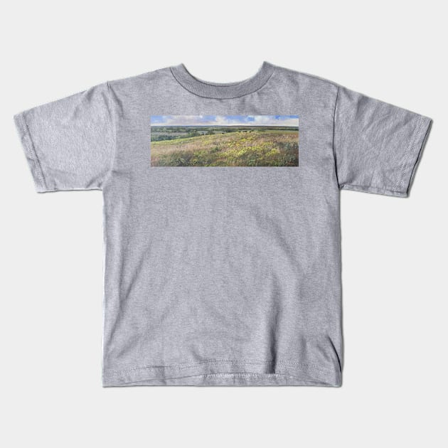 Golden Blooming Field Oil on Canvas Kids T-Shirt by Gallery Digitals